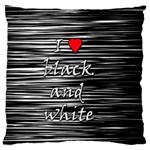 I love black and white 2 Large Flano Cushion Case (Two Sides)