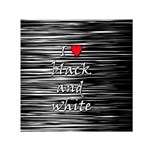 I love black and white 2 Small Satin Scarf (Square)