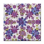 Stylized Floral Ornate Pattern Tile Coasters