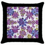 Stylized Floral Ornate Pattern Throw Pillow Case (Black)