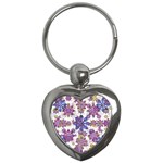 Stylized Floral Ornate Pattern Key Chains (Heart) 