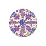 Stylized Floral Ornate Pattern Magnet 3  (Round)