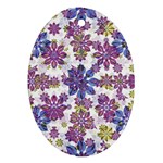 Stylized Floral Ornate Pattern Oval Ornament (Two Sides)