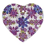Stylized Floral Ornate Pattern Heart Ornament (2 Sides)