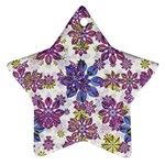 Stylized Floral Ornate Pattern Star Ornament (Two Sides) 
