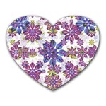 Stylized Floral Ornate Pattern Heart Mousepads