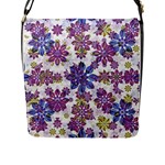Stylized Floral Ornate Pattern Flap Messenger Bag (L) 