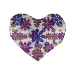 Stylized Floral Ornate Pattern Standard 16  Premium Flano Heart Shape Cushions