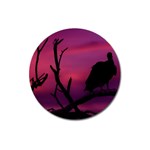 Vultures At Top Of Tree Silhouette Illustration Magnet 3  (Round)