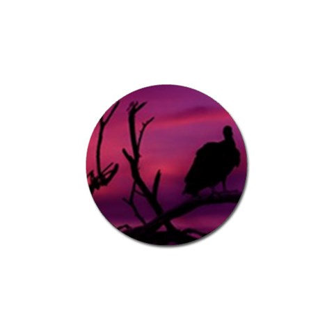 Vultures At Top Of Tree Silhouette Illustration Golf Ball Marker from ArtsNow.com Front