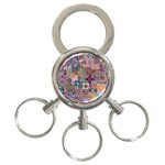 Ornamental Mosaic Background 3-Ring Key Chains