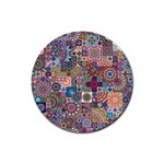 Ornamental Mosaic Background Rubber Coaster (Round) 