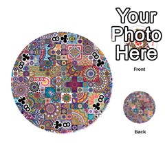 Ornamental Mosaic Background Playing Cards 54 (Round)  from ArtsNow.com Front - Club8