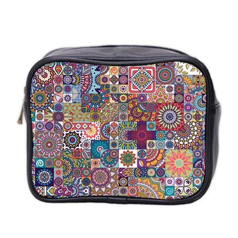 Ornamental Mosaic Background Mini Toiletries Bag 2 Front