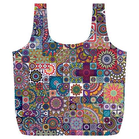 Ornamental Mosaic Background Full Print Recycle Bags (L)  from ArtsNow.com Front