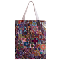 Ornamental Mosaic Background Zipper Classic Tote Bag from ArtsNow.com Back