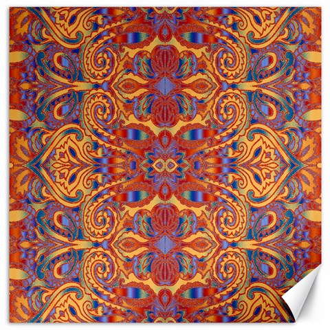 Oriental Watercolor Ornaments Kaleidoscope Mosaic Canvas 12  x 12   from ArtsNow.com 11.4 x11.56  Canvas - 1
