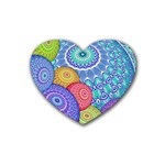 India Ornaments Mandala Balls Multicolored Heart Coaster (4 pack) 