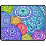 India Ornaments Mandala Balls Multicolored Fleece Blanket (Medium) 