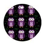 Halloween purple owls pattern Ornament (Round) 