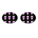 Halloween purple owls pattern Cufflinks (Oval)