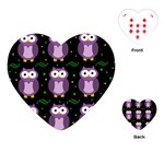 Halloween purple owls pattern Playing Cards (Heart) 