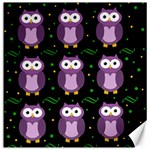Halloween purple owls pattern Canvas 16  x 16  