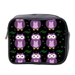 Halloween purple owls pattern Mini Toiletries Bag 2-Side