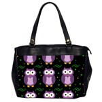 Halloween purple owls pattern Office Handbags (2 Sides) 