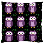 Halloween purple owls pattern Large Cushion Case (Two Sides)