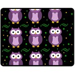 Halloween purple owls pattern Double Sided Fleece Blanket (Medium) 