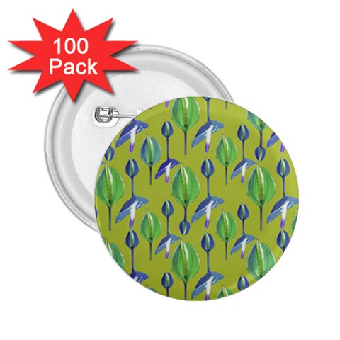 Tropical Floral Pattern 2.25  Buttons (100 pack)  from ArtsNow.com Front