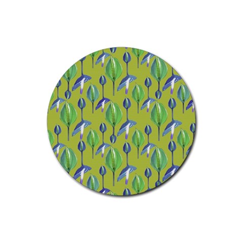 Tropical Floral Pattern Rubber Round Coaster (4 pack)  from ArtsNow.com Front