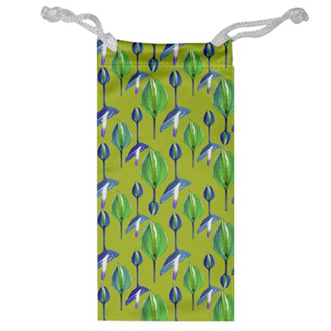 Tropical Floral Pattern Jewelry Bags from ArtsNow.com Front