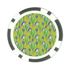 Tropical Floral Pattern Poker Chip Card Guards from ArtsNow.com Back