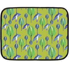 Tropical Floral Pattern Double Sided Fleece Blanket (Mini)  from ArtsNow.com 35 x27  Blanket Back