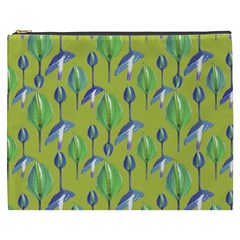 Tropical Floral Pattern Cosmetic Bag (XXXL)  from ArtsNow.com Front