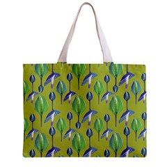 Tropical Floral Pattern Zipper Mini Tote Bag from ArtsNow.com Back