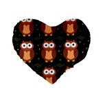 Halloween brown owls  Standard 16  Premium Heart Shape Cushions