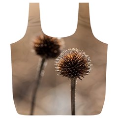 Withered Globe Thistle In Autumn Macro Full Print Recycle Bags (L)  from ArtsNow.com Back