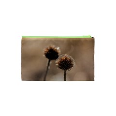 Withered Globe Thistle In Autumn Macro Cosmetic Bag (XS) from ArtsNow.com Back