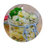 Potato salad in a jar on wooden Ornament (Round) 