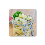 Potato salad in a jar on wooden Square Magnet