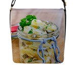 Potato salad in a jar on wooden Flap Messenger Bag (L) 