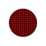 Lumberjack Plaid Fabric Pattern Red Black Magnet 3  (Round)