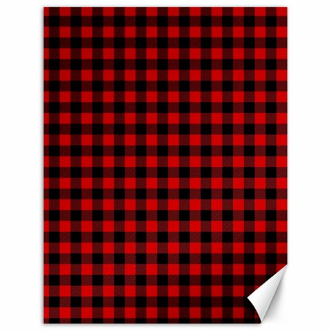 Lumberjack Plaid Fabric Pattern Red Black Canvas 12  x 16   from ArtsNow.com 11.86 x15.41  Canvas - 1