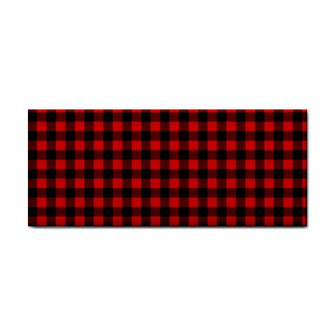 Lumberjack Plaid Fabric Pattern Red Black Hand Towel from ArtsNow.com Front