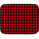 Lumberjack Plaid Fabric Pattern Red Black Fleece Blanket (Mini)