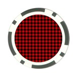 Lumberjack Plaid Fabric Pattern Red Black Poker Chip Card Guards (10 pack) 