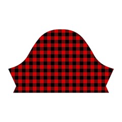 Lumberjack Plaid Fabric Pattern Red Black Short Sleeve V Left Sleeve